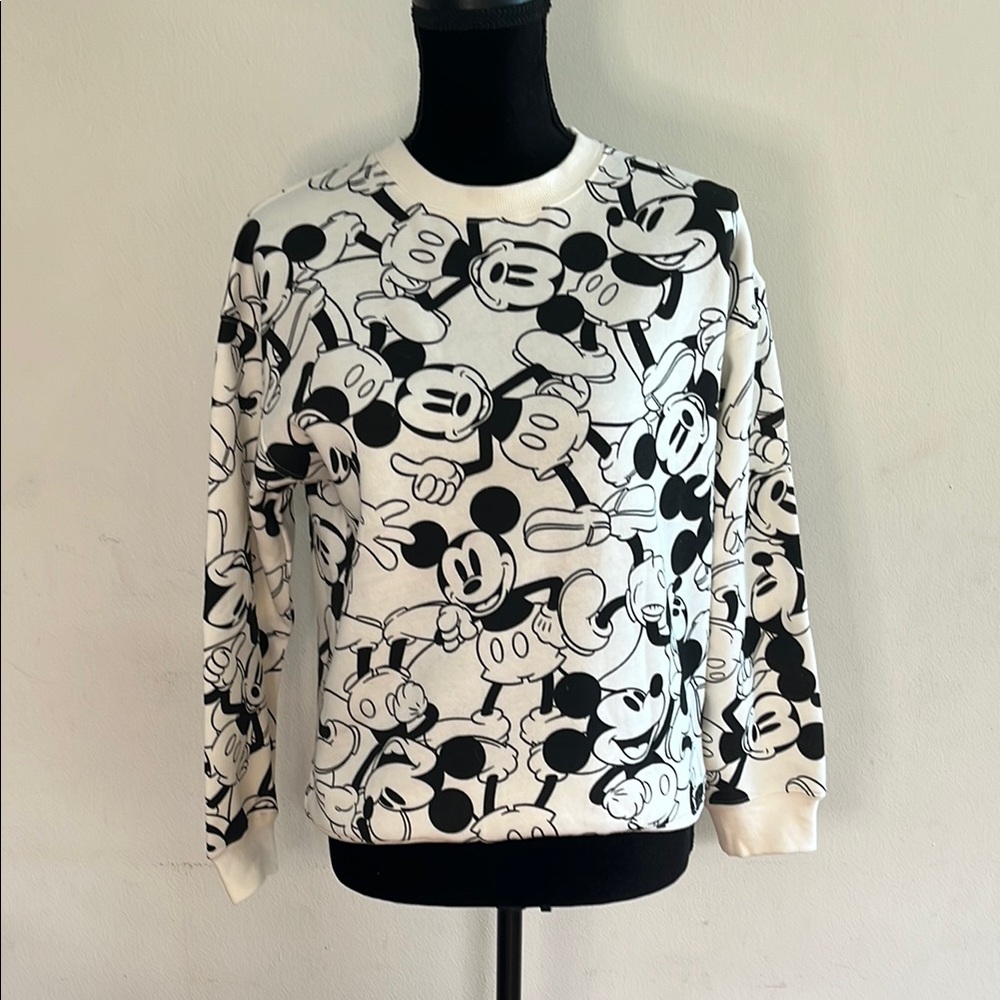 Disney Mickey Mouse Cream and Black Sweatshirt